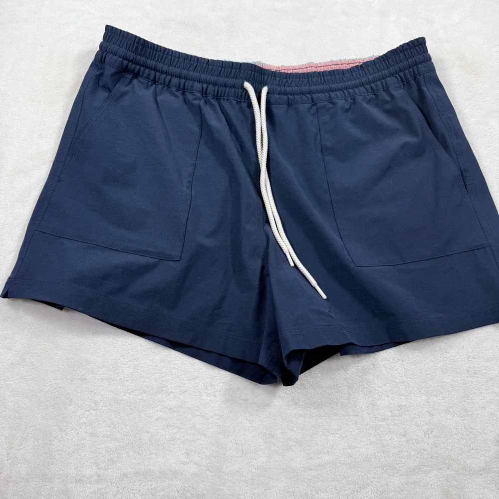 Faherty Brand All Day‎ Shorts Mens XXL Navy Blue Hybrid Swim Trunks Stretch 4.5